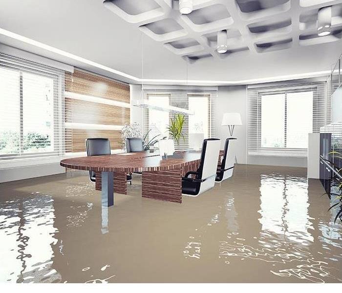 Flooded offices